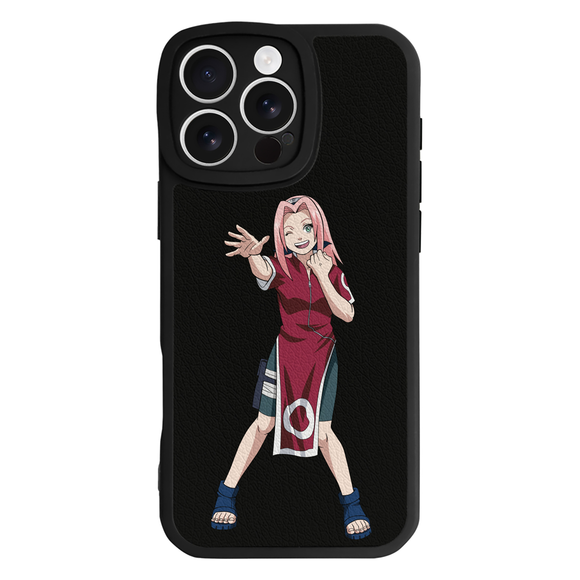 （画像用） NARUTO -ナルト- 春野サクラ Haruno Sakura 【iPhone 16シリーズ対応】シリコンスマホケース（レザー調） 材質：シリコン